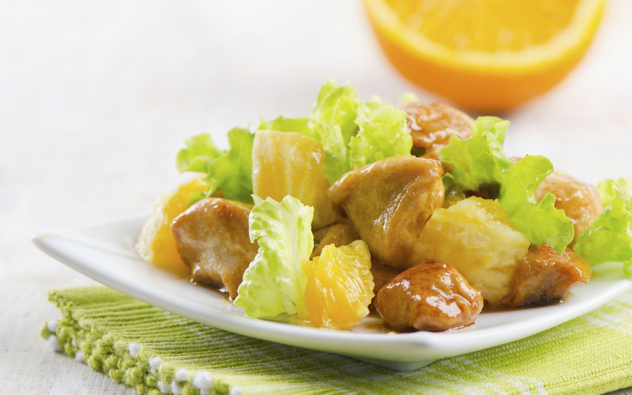 Délicieuse longe de porc française à l'orange