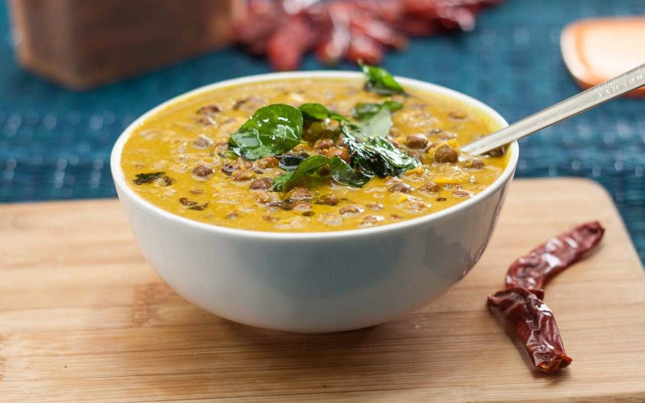 Curry de lentilles avec galette
