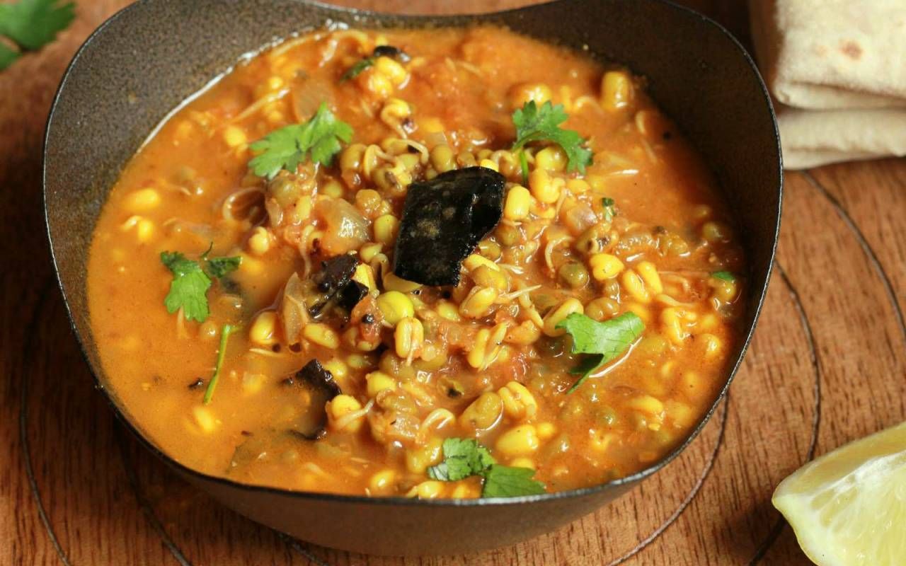 Curry de lentilles avec galette
