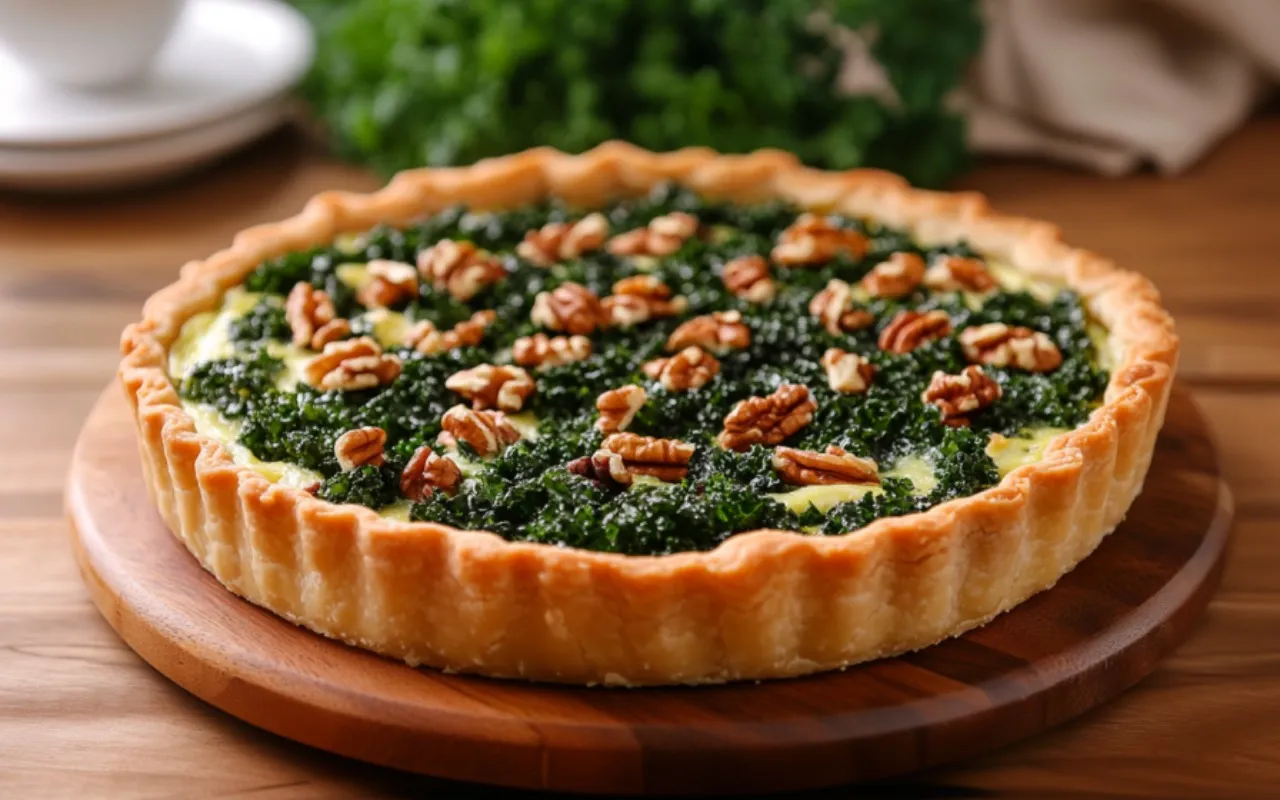 Quiche aux poireaux et salade de potiron et pommes